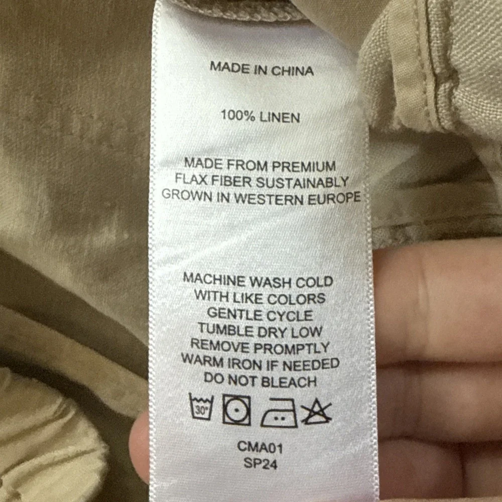 Quince Pants 100% European Linen Women XL Elastic Waist Pull On Driftwood Beige - Picture 10 of 10